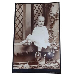 Cabinet Card Photo Alice Fox Gerster NYC George Rockwood Lattice Window & Ivy